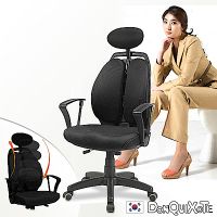 DonQuiXoTe_韓國原裝CREDO雙背人體工學椅-黑