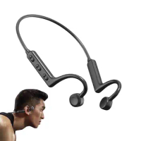 KS-19 Bone Conduction Blutooth Headset Neck Halter Neck Sports Stereo Tape Microphone Headset Handsfree With Mic