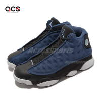 Nike 休閒鞋 Air Jordan 13 Retro 男鞋 深藍 黑 Brave Blue 真皮 反光 DJ5982-400
