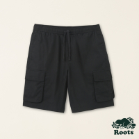 Roots男裝-喚起自然之心系列 有機棉平織口袋短褲-鐵灰色
