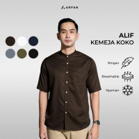 Arfan Alif Kemeja Koko Pria Lengan Pendek Bahan Cotton Toyobo Premium