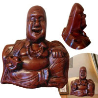 Resin Happy Buddha Statue Unexpected Backside Middle Finger Laughing Buddha Statue Buddha Sculpture Unique Gift for Friend