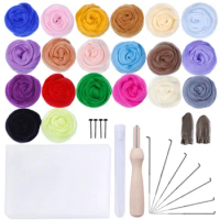 16/25/50 Colors Needle Felting Kit Wool Felting Tools Handmade Felt Needle Set Craft Accessories Pack Felting Fabric Materials