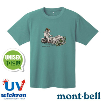 【mont-bell】男女 Wickron 吸濕排汗短袖T恤(HIKING BEAR).圓領衫.運動上衣_1114845 BGN 藍綠