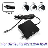 20V 3.25A 65W USB-C Type-C AC Adapter Laptop Charger For Samsung NP750QUA NP930MBE NT930SBE NT950SBE NT930SBV