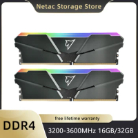 Netac Ram DDR4 RGB Memoria 3200MHz 3600MHz Ram Memory 32GB 16GB Dimm XMP2.0 Dual Channel Heatsink for Intel AMD X99 Motherboard
