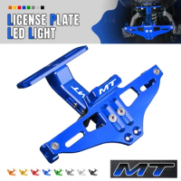 For Yamaha MT01 MT03 MT25 MT10 MT07 MT09 MT125 Accessories Adjustable Rear Tail Tidy License Plate Holder Bracket LED Light