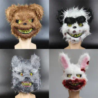 Horror Ghost Bear Bloody White Bunny Rabbit Halloween Mask Adult Mask Headgear Killer Masque