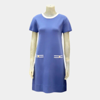 【EPISODE】簡約氣質顯瘦短袖針織洋裝124177（靛藍）