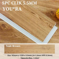 Lantai SPC 5.5mm / SPC Click / Sudah Ada Busa Foam tinggal pasang