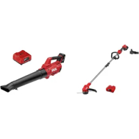 SKIL PWR CORE 20 Brushless Leaf Blower &amp; String Trimmer Kit | Includes Batteries and Chargers