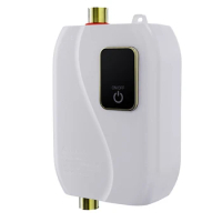EU Plug,3000W 220V Mini Instant Hot Water Heater Electric Instant Hot Water Heater Tankless Water Heater Easy To Use White