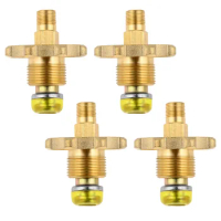 4 Pcs Liquefied Gas Connector Copper Gas Tank Valve Adapter Gas Tube Hose Adaptor LPG Cylinders Pipe Camping Stove Supplies