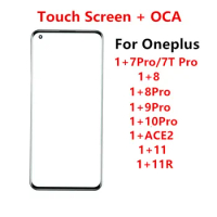 Touch Screen For Oneplus 11R 11 10 9 8 Pro 7 7T 8Pro ACE 2 Front Panel LCD Display Out Glass Cover Lens Repair Parts + OCA