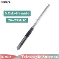 27MHZ Telescopic Antenna SMA-Female 26-29Mhz SMA-F For UV-K5 27MHZ Frequency Walkie Talkie CB Radio Short Wave Handheld Antennas