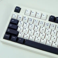 129 Keys Black and white japanese Keycaps PBT Keycap Dye Sublimation Cherry Profile For Cherry MX Switch Mechanical Keyboard
