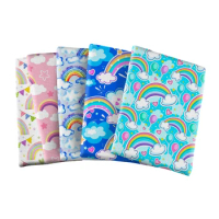 Rainbow Gradual Change Color Bullet Textured Liverpool Patchwork Tissue Kids home textile
