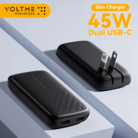 VOLTME Dual USB-C GaN 45W Charger Fast Charge Wall Charging For iPhone 15 14 13 Samsung Xiaomi Huawei foldable USB Wall Charger