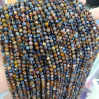 4mm 5mm Faceted Natural Pietersite Stone Beads Round Loose Peterstone Gem Stone Beads For Jewelry Making DIY Strand 15''