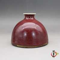 晚清祭紅釉小水盂 罐 太白尊 古玩陶瓷古董瓷器仿古老貨收藏擺件
