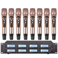 Professional wireless UHF microphone system, metal handheld microphone, used for school outdoor church stage microphone wireless
