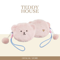 Teddy House : Fluffy Pouch with Hand Strap กระเป๋า หน้าหมี กระเป๋าสตางค์คล้องมือ ขนFluffy สุดนิ่ม