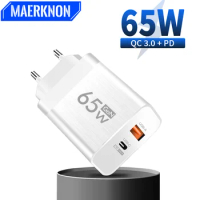 PD 65W GaN Charger USB C Fast Chargering Adapter For Samsung S22 S21 iPhone 14 13 Xiaomi Huawei LG Quick Charge 3.0 USB Charger