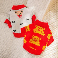 Pet Fall Lovers Teddy Bear New Year Sweater Small Dog Two-legged Dog Clothes Christmas Cat Clothes