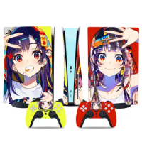 Anime beauty gils PS5 disk digital edition Skin Sticker Decal Cover for PS5 Console and 2 Controllers PS5 Skin Sticker