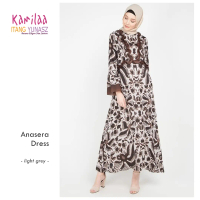 Gamis Dress Maxi Muslim Poliester Print Anasera - Kamilaa by Itang Yunasz