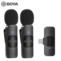 BOYA BY-V Professional Wireless Lavalier Mini Microphone for IPhone IPad Android Live Broadcast Gaming Recording Interview Vlog