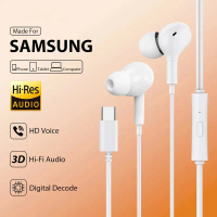 USB Type C Wired Headphones HiFi Stereo With Microphone Earbud For Samsung Galaxy iPhone 17 16 15 Xi