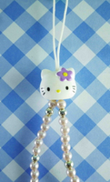 【震撼精品百貨】Hello Kitty 凱蒂貓 限定版手機吊鍊-珠珠紫 震撼日式精品百貨