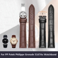 Genuine Leather Watch Strap For PP Patek Philippe Grenade 5167Ax 20mm 21mm 22mm Bracelet Men's Women Watchband Chain