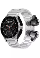 EGLANTINE IOS/Android IP 黑色智慧手錶，內建 TWS 無線耳機 - 二合一