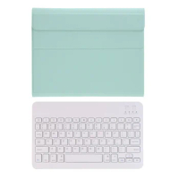 Tablet Case+Bluetooth Keyboard for iPad Air4 10.9 Inch Flip Case Leather Case Tablet Stand(Light Green)