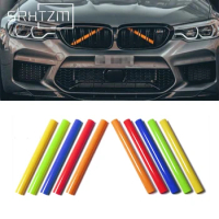 2X Front Grille Trim Strips Cover Frame Stickers For BMW E60 E61 F20 F10 F30 X3 F25 G01 G30 G20 F11 1 2 3 5 Series M Accessories