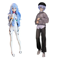 23cm Neon Genesis Evangelion Ayanami Rei Anime Figures Long Hair Rei Asuka Sexy Action Figure PVC Collection Model Doll Toy Gift