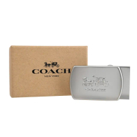 【COACH】質感經典馬車LOGO金屬皮帶扣禮盒組(銀)