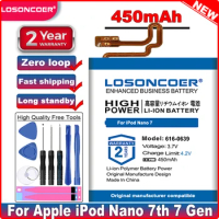 LOSONCOER Good Quality Battery 616-0639 450mAh Battery for Apple iPod Nano 7th 7 Gen Batteries
