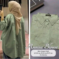 ORI NAIFA Annisa Blouse Rayon Kemeja Basic Busui Friendly Baju Atasan Dewasa Katun Shakila Muslim Wa