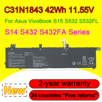 C31N1843 For Asus VivoBook S14 S432 S432FA S432FL S15 S532 S532FA S532FL X432FA X532FL Laptop Battery 3ICP5/58/78 11.55V 42Wh