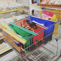4PCS/SET Reusable Shopping Bag Cart Trolley Supermarket Shopper Bag Foldable Eco Shop Handbag Bolsa Reutilizable Torba Na Zakupy