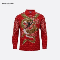 Keris Gallery Kemeja Batik Slimfit Lengan Panjang Motif Keris Naga Angkasa - Merah Merah