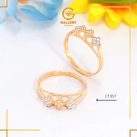 CINCIN EMAS WANITA RHOMBUS GOLD EMAS ASLI KADAR 8K(375)