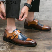 Casuales Monk Strap Shoes for Men Italiano Loafers Men Business Suit Slip on Shoes Men Formal Shoes Wedding Dress Erkek Ayakkabı