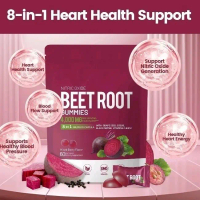 Beet Root Gummies Coenzyme Q10 Beet Root Vitamin 4000 MG Per Serving 8 in 1 Premium Formula dengan R