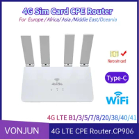 4G CPE Router with Sim Card Slot Wireless Network Router Portable Mobile WIFI CP906