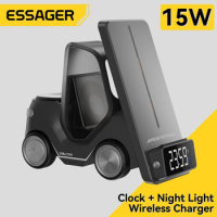 Essager Universal Wireless Charger for IPhone 12 13 14 15 Series Apple Watch Airpods Pro Forklift Design Car Design Night Light