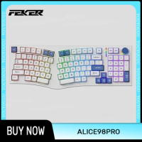 New FEKER Alice98Pro 3Mode Mechanical Keyboard RGB Wireless Alice Keyboards Hot-Swap Custom Ergonomi